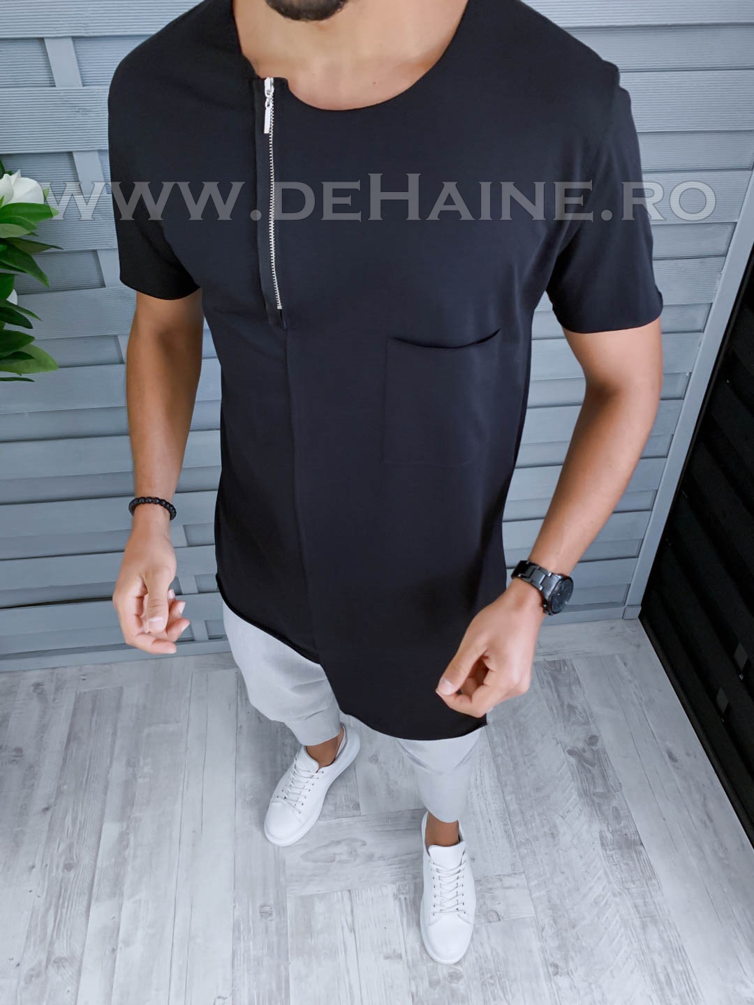 Tricou barbati negru slim fit vagabond b1948 p10-4*
